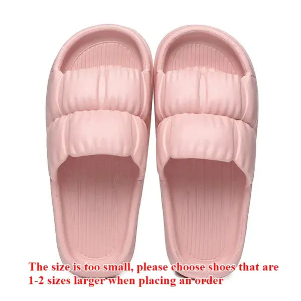 Soft Bottom Summer Slippers: Non-Slip Bathroom & Beach Sandals for Men & Women - Pink / 36-37