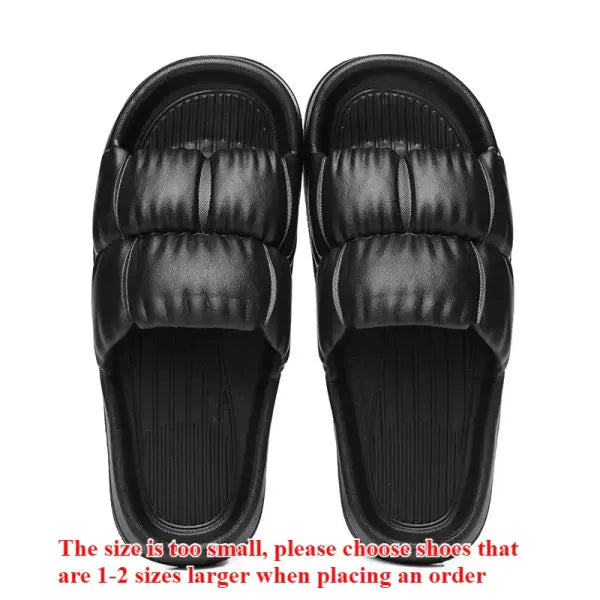 Soft Bottom Summer Slippers: Non-Slip Bathroom & Beach Sandals for Men & Women - Black / 36-37
