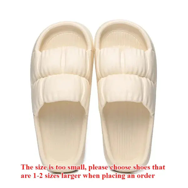 Soft Bottom Summer Slippers: Non-Slip Bathroom & Beach Sandals for Men & Women - White / 40-41