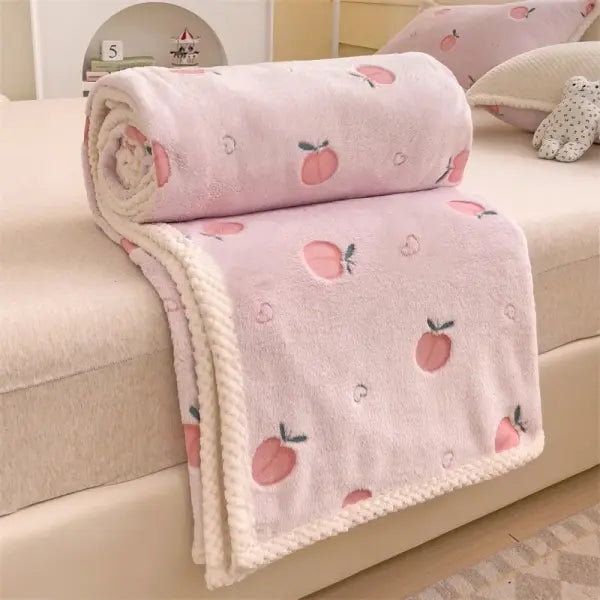 Soft Coral Fleece Multifunctional Blanket - Cozy Nap Throw Office AC Cover & Bath Towel Wrap - pink / Other