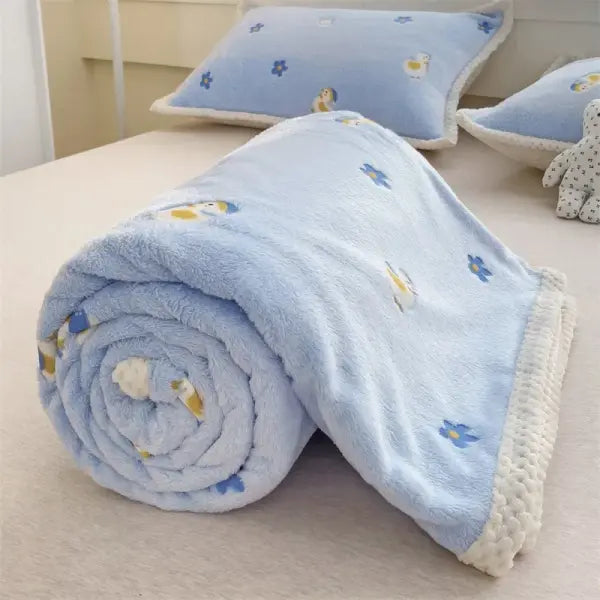 Soft Coral Fleece Multifunctional Blanket - Cozy Nap Throw Office AC Cover & Bath Towel Wrap