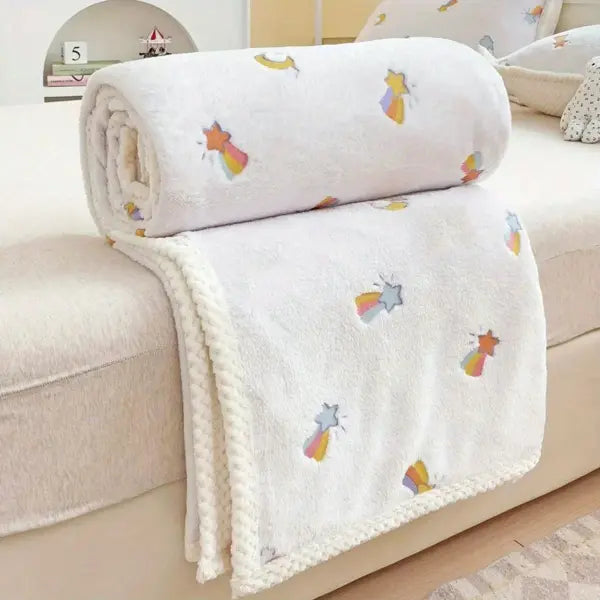 Soft Coral Fleece Multifunctional Blanket - Cozy Nap Throw Office AC Cover & Bath Towel Wrap