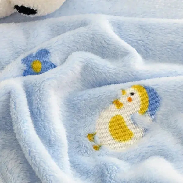 Soft Coral Fleece Multifunctional Blanket - Cozy Nap Throw Office AC Cover & Bath Towel Wrap