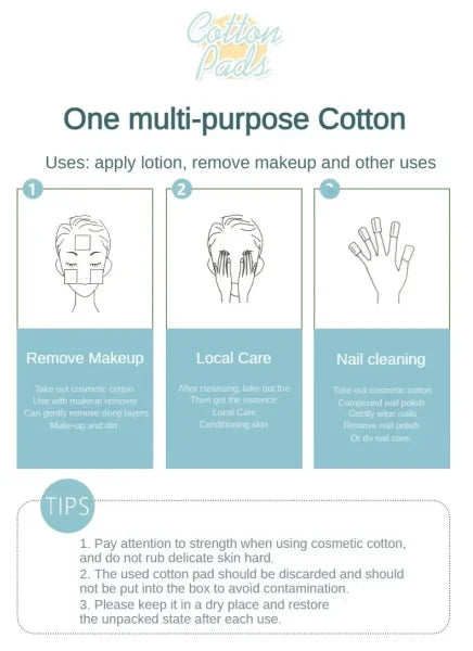 Soft Cotton Round Pads - Facial Makeup Remover & Cleansing - Himpall