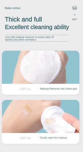 Soft Cotton Round Pads - Facial Makeup Remover & Cleansing - Himpall