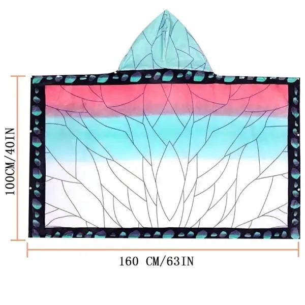 Soft Demon Slayer Hoodie Blanket Wearable Tanjirou No Yaiba Anime Plaid Shawl Wrap Nap Quilt Comfortable Pajamas Adult