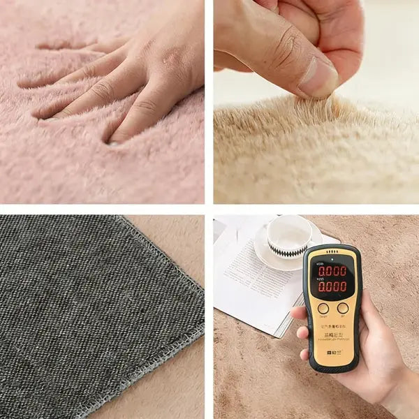 Faux Rabbit Fur Rug Thick Polyester for Luxury Living Room Scenes