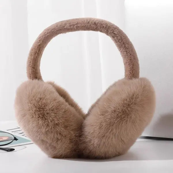 Winter Plush Ear Warmers – Soft Outdoor Earmuffs for Women & Men Warm Cold-Weather Ear Covers - Khaki