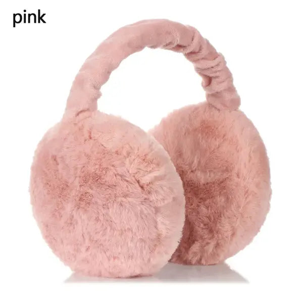 Winter Plush Ear Warmers – Soft Outdoor Earmuffs for Women & Men Warm Cold-Weather Ear Covers - pink -Style1