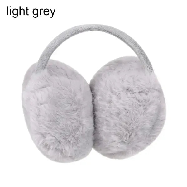 Winter Plush Ear Warmers – Soft Outdoor Earmuffs for Women & Men Warm Cold-Weather Ear Covers - light grey -Style2