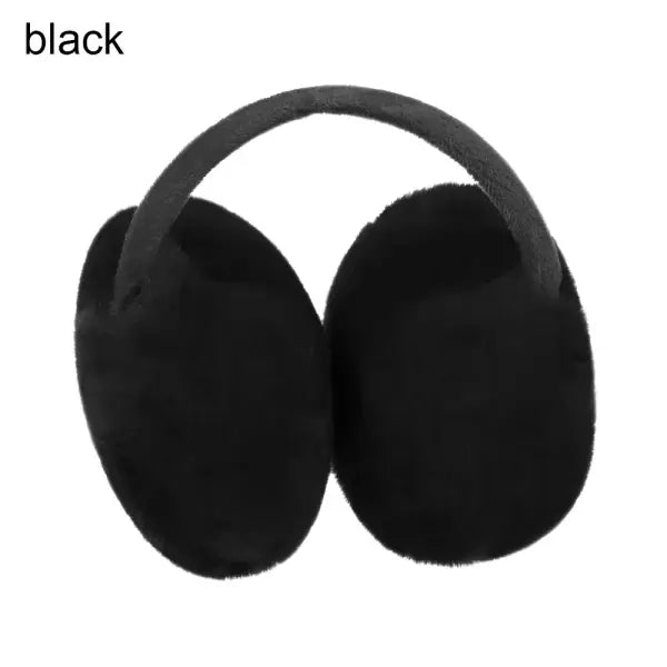 Winter Plush Ear Warmers – Soft Outdoor Earmuffs for Women & Men Warm Cold-Weather Ear Covers - black -Style2