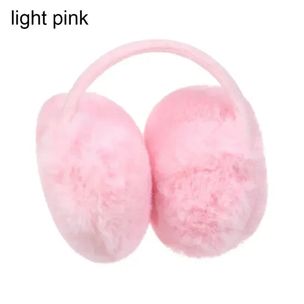 Winter Plush Ear Warmers – Soft Outdoor Earmuffs for Women & Men Warm Cold-Weather Ear Covers - light pink -Style2