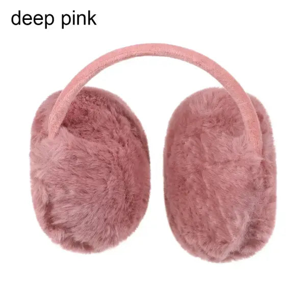 Winter Plush Ear Warmers – Soft Outdoor Earmuffs for Women & Men Warm Cold-Weather Ear Covers - deep pink -Style2