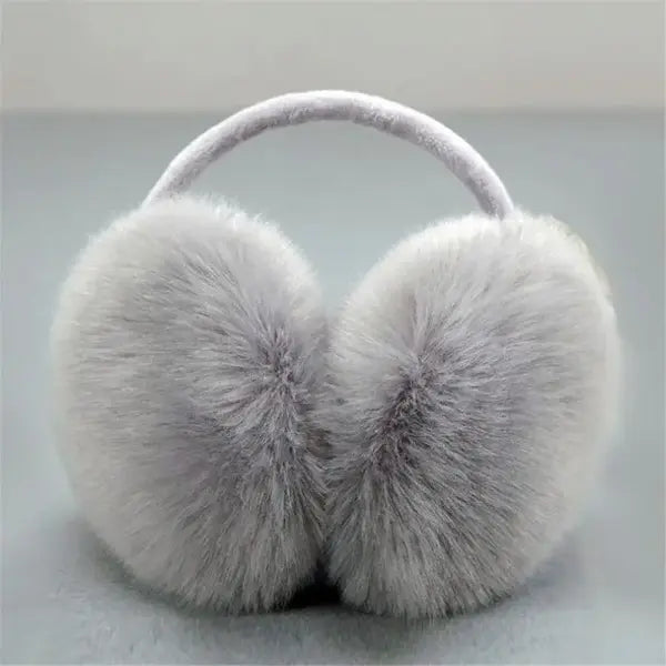 Winter Plush Ear Warmers – Soft Outdoor Earmuffs for Women & Men Warm Cold-Weather Ear Covers - grey -Style3