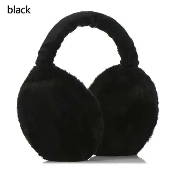 Winter Plush Ear Warmers – Soft Outdoor Earmuffs for Women & Men Warm Cold-Weather Ear Covers - black -Style1