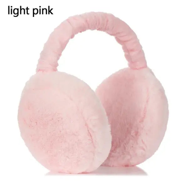 Winter Plush Ear Warmers – Soft Outdoor Earmuffs for Women & Men Warm Cold-Weather Ear Covers - light pink -Style1