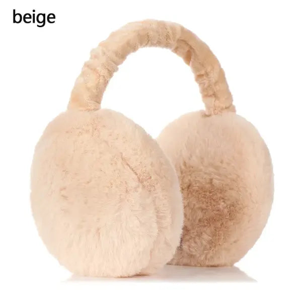Winter Plush Ear Warmers – Soft Outdoor Earmuffs for Women & Men Warm Cold-Weather Ear Covers - beige -Style1