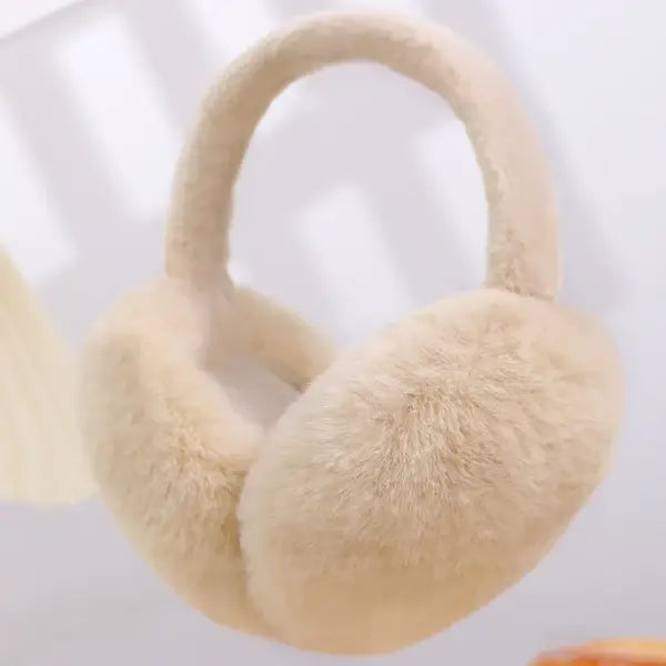 Winter Plush Ear Warmers – Soft Outdoor Earmuffs for Women & Men Warm Cold-Weather Ear Covers - Beige-style4