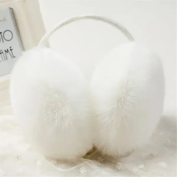 Winter Plush Ear Warmers – Soft Outdoor Earmuffs for Women & Men Warm Cold-Weather Ear Covers - white -Style3