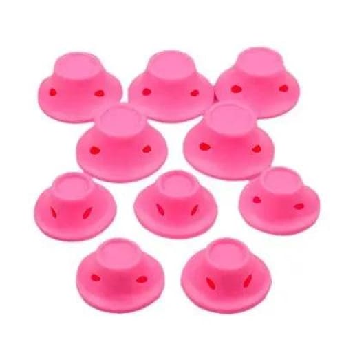 Soft Rubber Hair Rollers - 10L and 10S pink