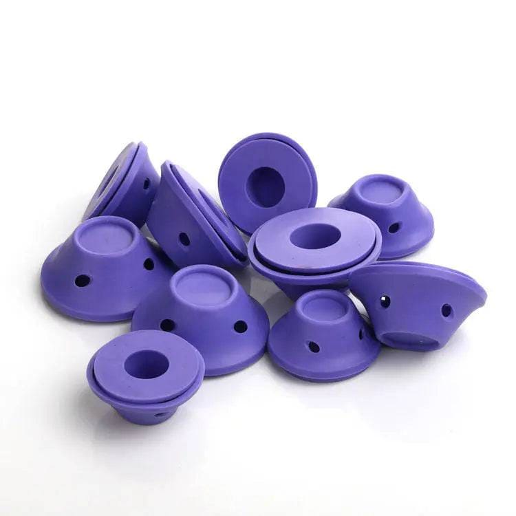 Soft Rubber Hair Rollers - 10L and 10S purple