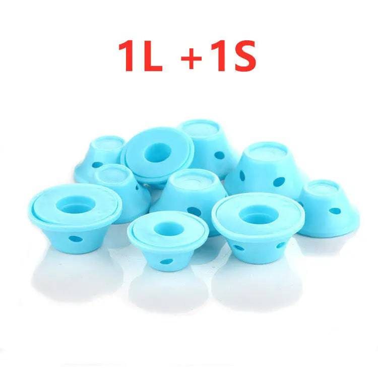 Soft Rubber Hair Rollers - 1L and 1S Light blue