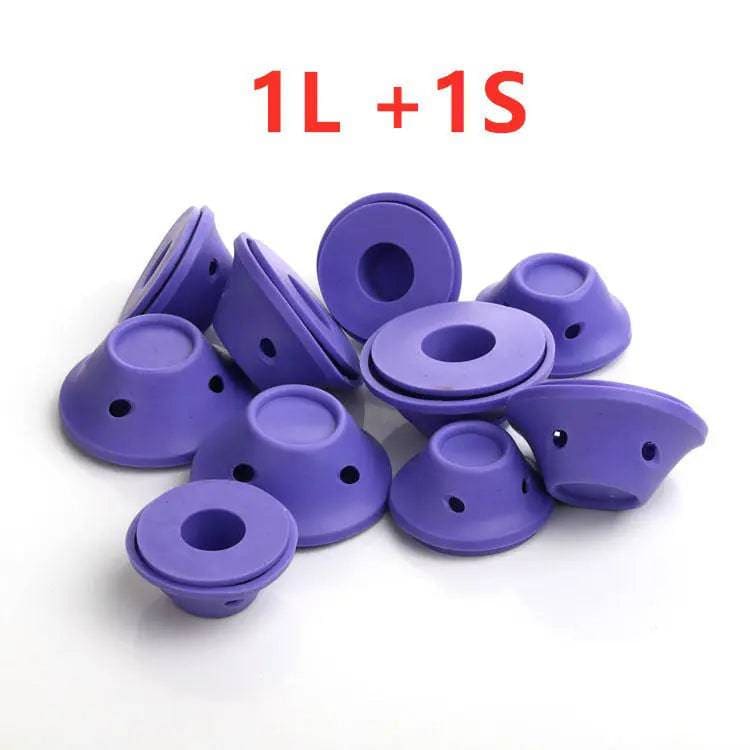 Soft Rubber Hair Rollers - 1L and 1S purple