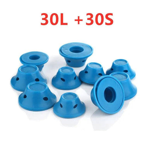 Soft Rubber Hair Rollers - 30L and 30S blue