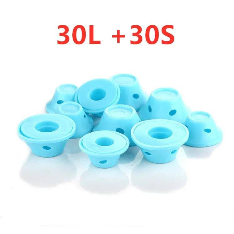 Soft Rubber Hair Rollers - 30L and 30S Light blue