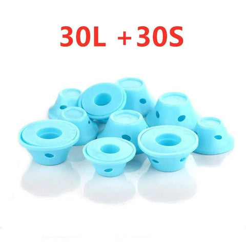 Soft Rubber Hair Rollers - 30L and 30S Light blue