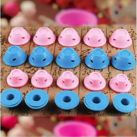 Soft Rubber Hair Rollers - 5S 5L Blue and 5S 5L Pink