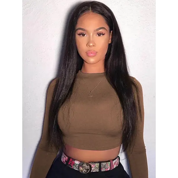 Solid Basic Long Sleeve Womens Tshirt Casual Black White Fashion Crop Top T Shirt Ladies Fashion Korean Tee Shirt