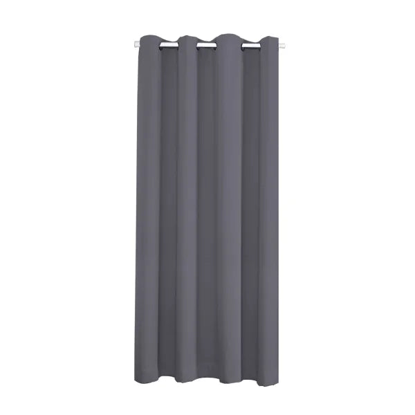 Solid Blackout Door Curtains - Thermal Insulated Eyelet Window Drapes - Gray / 86x203cm WxH