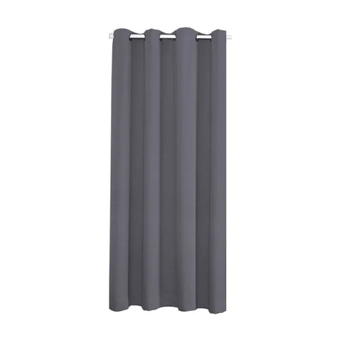 Solid Blackout Door Curtains - Thermal Insulated Eyelet Window Drapes - Gray / 86x203cm WxH