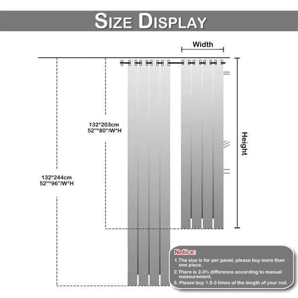 Solid Blackout Door Curtains - Thermal Insulated Eyelet Window Drapes