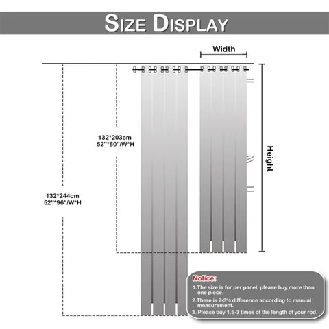 Solid Blackout Door Curtains - Thermal Insulated Eyelet Window Drapes