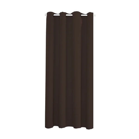 Solid Blackout Door Curtains - Thermal Insulated Eyelet Window Drapes - Brown / 86x203cm WxH