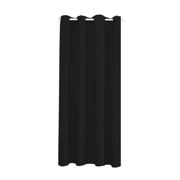 Solid Blackout Door Curtains - Thermal Insulated Eyelet Window Drapes - black / 86x203cm WxH
