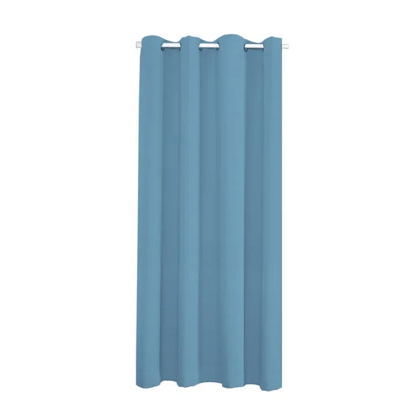 Solid Blackout Door Curtains - Thermal Insulated Eyelet Window Drapes - Blue / 86x203cm WxH