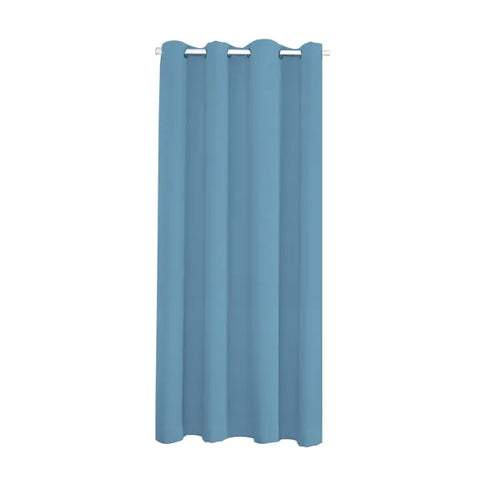 Solid Blackout Door Curtains - Thermal Insulated Eyelet Window Drapes - Blue / 86x203cm WxH