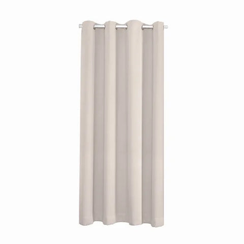Solid Blackout Door Curtains - Thermal Insulated Eyelet Window Drapes - Beige / 86x203cm WxH