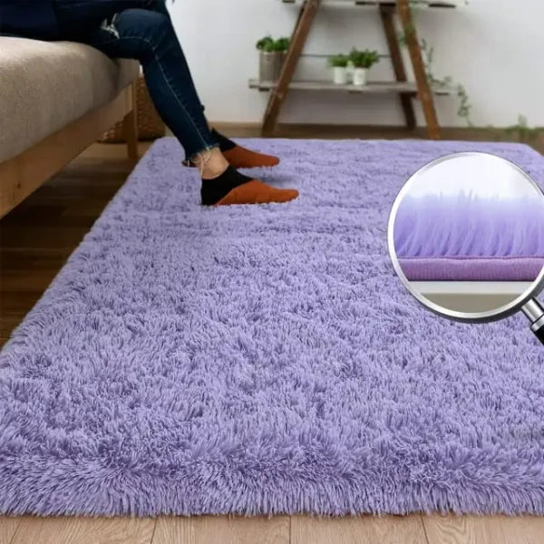 Noahas Solid Color Design Acrylic Rug for Living Room Wash Style - PURPLE / 122X183CM / United States