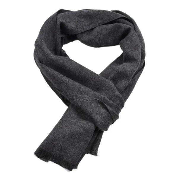 Winter Cashmere Scarf – Solid Color Pashmina Wrap for Casual & Business Wear - DARK GREY