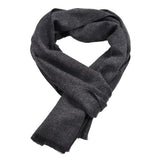 Winter Cashmere Scarf – Solid Color Pashmina Wrap for Casual & Business Wear - DARK GREY