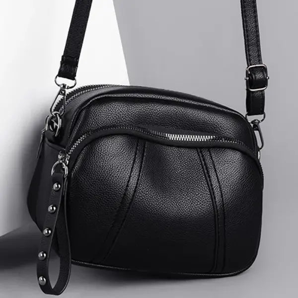 Soft Leather Crossbody Bag Solid Daily