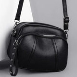 Soft Leather Crossbody Bag Solid Daily
