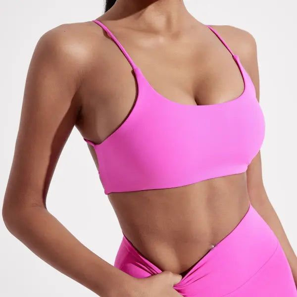 Solid Color Gym Yoga Underwear Women Cross Back Straps Fitness Bra High Strength Tight Sport Top Comprehensive