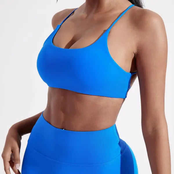 Solid Color Gym Yoga Underwear Women Cross Back Straps Fitness Bra High Strength Tight Sport Top Comprehensive