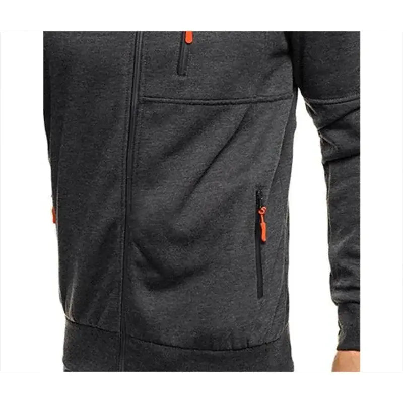 Solid color men’s hooded jacket Casual long-sleeved hoodie Zipper Gym sports hoodie Spring Fall