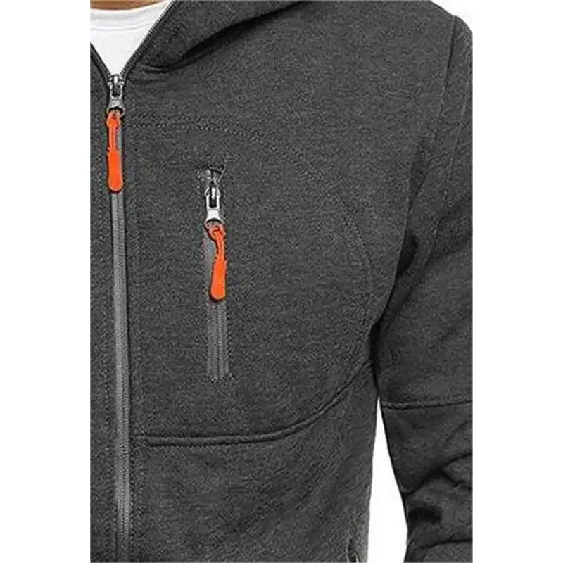 Solid color men’s hooded jacket Casual long-sleeved hoodie Zipper Gym sports hoodie Spring Fall